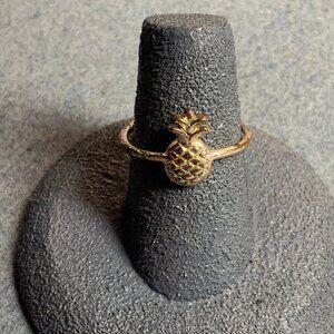 Pineapple Ring Size 6 As is Gold Welcome Swinger Friendship Retro Vintage Glam